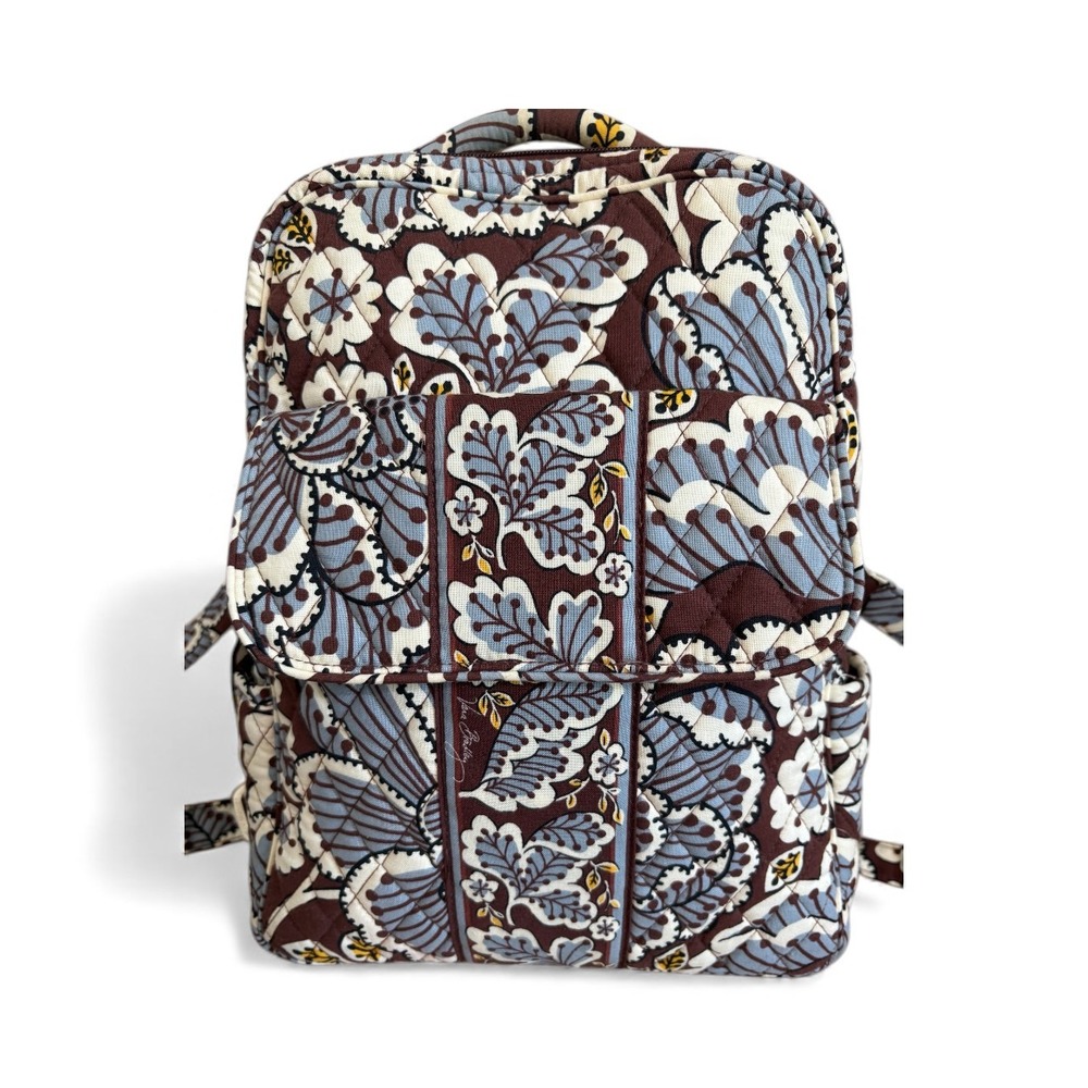Vera Bradley Blue and Brown Floral Backpack